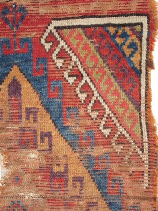 Central Anatolian Rug Fragment, circa 1800, with vibrant and multiple colors. Bold geometry and exceptional proportions. (5'3" x 3'1" / 160x94cm)            