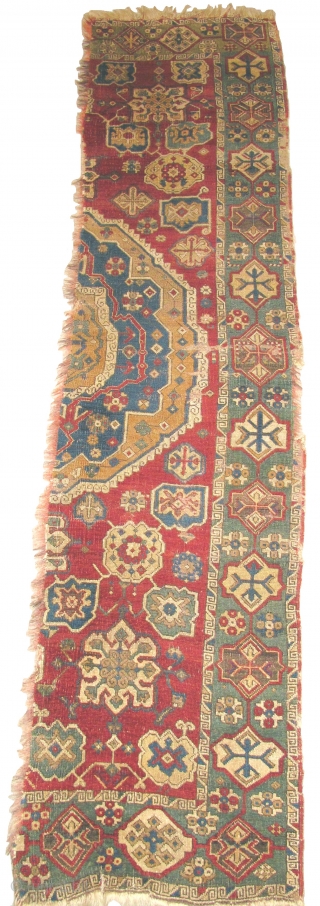 Found in Tibet in the 90s, this is one half of a significant village rendition of a medallion carpet produced somewhere in either Eastern Anatolia or Northwest Persia, so-called " Golden Triangle  ...