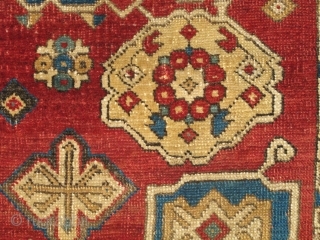 Found in Tibet in the 90s, this is one half of a significant village rendition of a medallion carpet produced somewhere in either Eastern Anatolia or Northwest Persia, so-called " Golden Triangle  ...