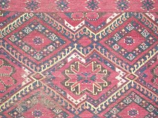 Middle Amu Darya / Bashir Chuval . Ikat with Blossoms. 5'1" x 3'. Generally good condition with some scattered wear. sides have been re-selvedged.         