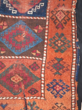 East Anatolian Rug Fragment with vibrant color.                          