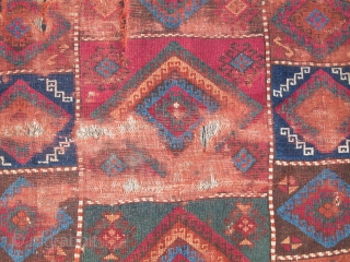 East Anatolian Rug Fragment with vibrant color.                          