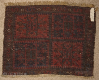 Baluch bag with quartered design of eight-pointed stars. Great color and wool. One of the best renditions of the type.             
