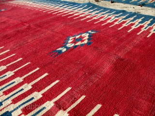 Pair of XIXth C. Armenian flatweave panels. Fine and light.                       