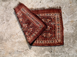 A Yomud Turkmen Chuval bagface. Excellent condition.                          