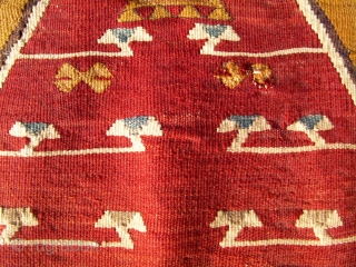 Anatolian prayer kilim - eyes looking throughout. 51 x 41 inches.                      