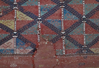 Shahsavan Cacim/Verneh mafrash side with damages, 19thc                          