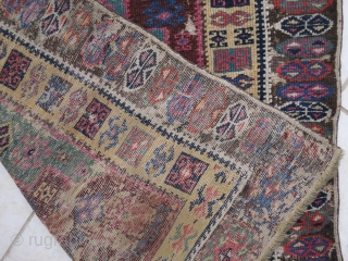 Stepped prayer rug, East Anatolia, 18th century, very rare, still beautiful although quite damaged.                   