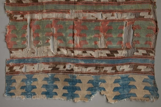 Parmakli kilim fragment, Centralanatolia, 17thc, damages                           