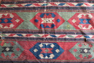 Azerbaijani kilim, feels quite old, some damages, but nice colors                       