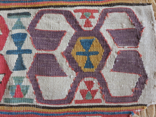 Kilim fragment, 1800, great colors, central Anatolia                          