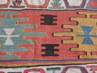 Kilim fragment, 1800, great colors, central Anatolia                          