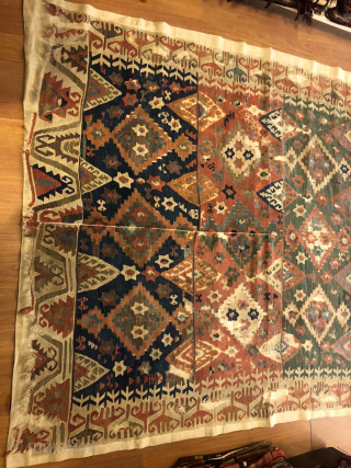 this is a 19thc central Anatolian kilim, good enough for every collection. hard to find nowadays. Available
                