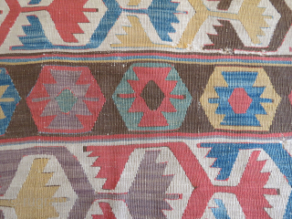 Early (18thc) central Anatolian kilim in quite good condition, great colors                      