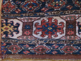 A Shahsavan mafrash pile  side panel, 19th c, some repair, rare, natural colors                   