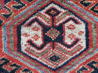 A small NW-Persian bagface, looks like a Shahsavan, but is not, still remarkable and outstanding  Around damaged, inside nice pile, silky wool, 19thc         