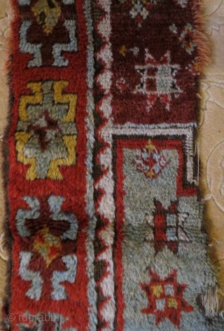 Konya rug fragment, 18thc, good pile, nice colors                         