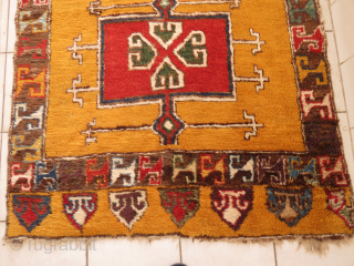 Mostly in good condition, few thin places in the center, mostly high pile, looks like Cappadocian                 