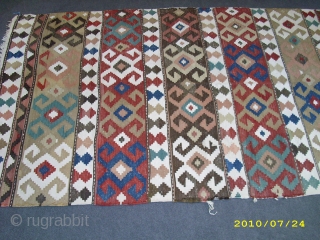 cacausian kelim about to 74 years old need repair woole cotton size 245x140cm                    