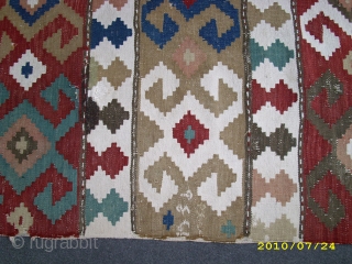 cacausian kelim about to 74 years old need repair woole cotton size 245x140cm                    