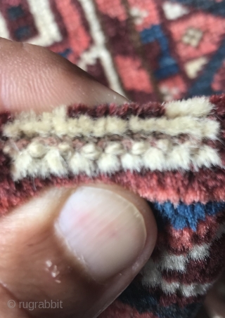 Yomud or Kizil Ayak? the knots are asymmetrical and since as a rule Yomud weaving is with symmetrical knots, this piece is most likely a Kizil Ayak!! There’s plenty of green as  ...