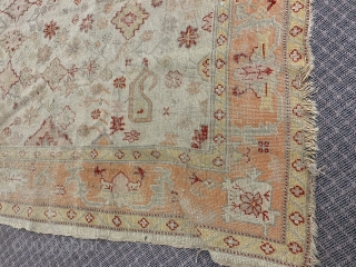 Antique Oushak rug
6’11” by 9’4”
 As found. Nice colors and example
$1,950 SOLD
                     