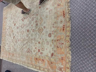 Antique Oushak rug
6’11” by 9’4”
 As found. Nice colors and example
$1,950 SOLD
                     
