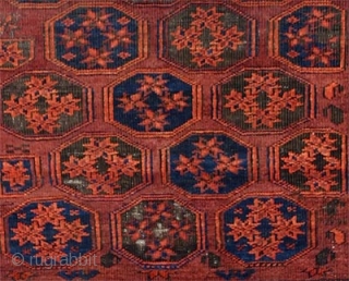 Baluch Rug
19th Century
56 x 40 inches
Inv# 1324 ------- 

Beautiful wool lustrous wool where it is in full pile. It has suffered from use. Wide spectrum of reds. Beautifully drawn Turkoman line border. Floppy handle.  ...