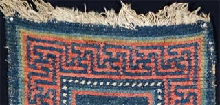 Tibetan Warp Faced Back Rug, late 18th (?) /early 19th Century, wool 25 x 43 inches, inv. #1261               