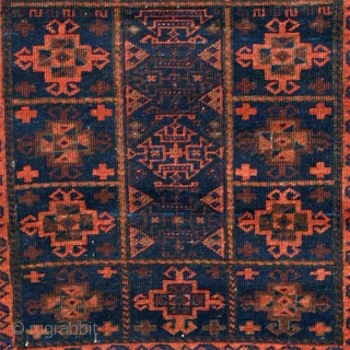 Baluch Blue Ground Prayer Rug
19th Century
wool with silk highlights
47 1/2 x 33 inches
approximately 126 KPSI
inventory #1450                 