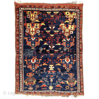 Excellent condition SWP rug. 5'9" x 4'2". Dated 1312 (1896 AD). Powerfully graphic rug with great color and intriguing design and structure, combining elements of both Bakhtiari and Afshar weaving. Ed Koch ...