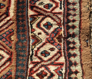 A long fragment an old Kurd Serab runner, 92 inches long and width varies from 35 to 37 inches. Probably about half of what was once a long Serab runner. It has  ...