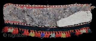 Central Asian, most likely Kirghiz, leather and felt.  Not sure what this is, but most likely an animal trapping, perhaps a decorated pad for saddle or harness.  The face is  ...