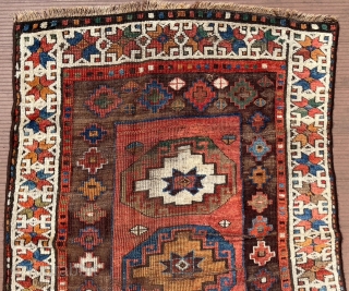 Anatolian, probably central.  60” x 44” (153 cm x 110 cm)    Good pile of soft silky wool in the border areas, shorter pile to no pile toward the  ...