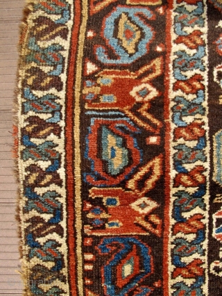  A colorful fragment from somewhere in NWP, and likely a Kurdish product.  It is 36 inches wide and about 48 inches long.  Colors all bright and stable, natural.   ...