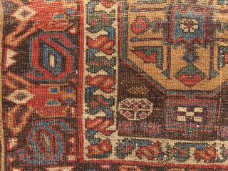  A colorful fragment from somewhere in NWP, and likely a Kurdish product.  It is 36 inches wide and about 48 inches long.  Colors all bright and stable, natural.   ...