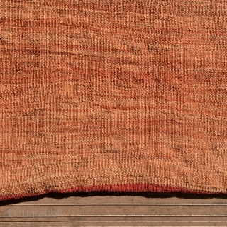 Yomut chuval, complete with red plainweave back. Flatweave with Memling-gul design in sumac and other weft-wrapping.  49” wide by 30” deep (125 cm x 76 cm).  Overall condition very good.  ...