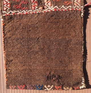 Turkish heybe or small double bag with a long slot in the bridge area to put the head through so it can be worn hanging over the shoulders with the bags front  ...