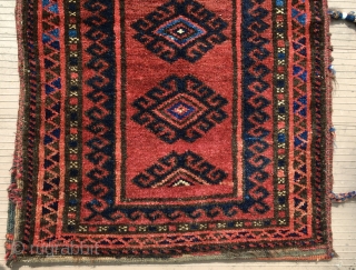 A “Baluch” balisht (bag), complete with its flatwoven back, most likely from the Seistan district of Baluchistan—the region surrounding the point where the Afghanistan-Pakistan border meets the Iranian border.   In  ...