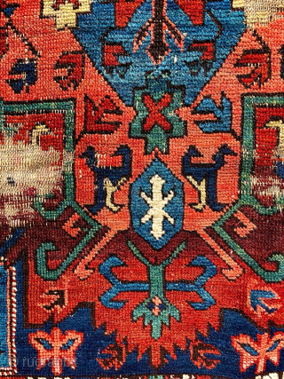Antique Kuba Zeichor rug, could date well back in the 19th C.  Size is 64 in. x 47 in. (163 cm x 120 cm)    Some of its features  ...