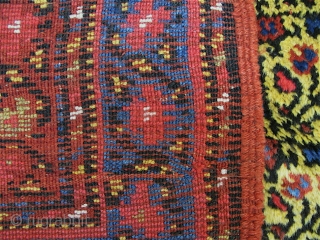A gorgeous yellow-ground rug. Not sure if it is SW Persian or NWP.  It has red wefts as in some Luri rugs, but also seen in some rugs from NWP and  ...