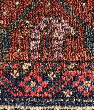 A small NWP rug, likely Kurdish.   51” x 39” (130 cm x 99 cm).     Very good condition.  Dense thick pile.  The field has a  ...