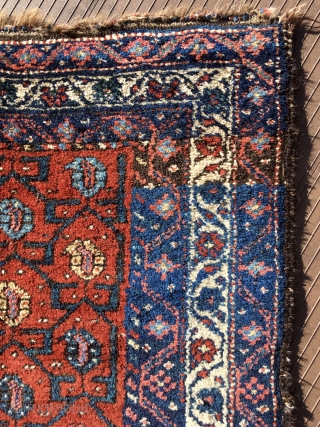 A small NWP rug, likely Kurdish.   51” x 39” (130 cm x 99 cm).     Very good condition.  Dense thick pile.  The field has a  ...