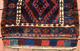 JAF KURD KHORJIN.  Complete, except that side seams have been removed so that it is now one long strip. Overall length, unfolded, is 102” (250 cm), Width varies, but is about  ...