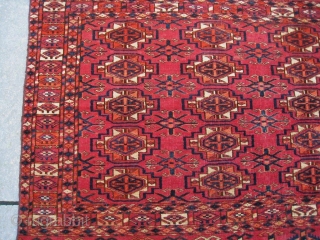 Yomud (Tekke influenced) chuval,19th century in excellent condition. If not for the structure it would be more difficult to really say it is Yomud. Its design is certainly influenced by Tekke (or  ...
