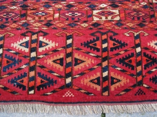 Yomud (Tekke influenced) chuval,19th century in excellent condition. If not for the structure it would be more difficult to really say it is Yomud. Its design is certainly influenced by Tekke (or  ...