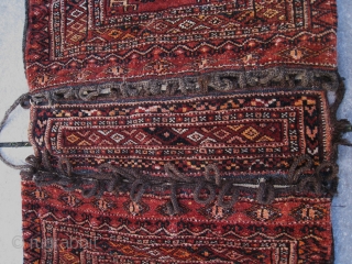 Antique Tekke khorjin in very good, complete condition. The piece shows a beautiful Salor Gul in the middle of each bag.  Very nice natural colors and perhaps one synthetic orange dye  ...