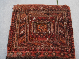 Antique Tekke khorjin in very good, complete condition. The piece shows a beautiful Salor Gul in the middle of each bag.  Very nice natural colors and perhaps one synthetic orange dye  ...