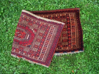 Antique 1850 Tekke torba with two large distinctive Salor guls in great condition and all natural dyes. It is a collectable rare example from around 1850. Excellent weaving, no warp depression. An  ...