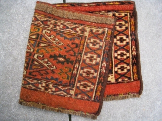 Full pile Yomut torba, mafrash, from around 1880. All natural dyes,  NO damages.
Measures :  14 x 26.4 inches ----------34 x 66 cm         